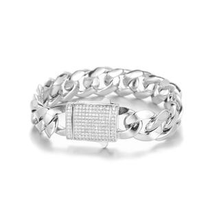 OUGEPHELI 16mm Hip Hop Iced Out CZ Zircon Collar De Candena Cubana Eslabones Cubano Collar Miami Cuban Link Chain - Product Image 6