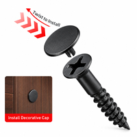 Carbon Steel Self-Tapping Screws with Decorative Caps Cross Phillips Flat Head Cabinet Screws for Wardrobe and Drawer Furniture