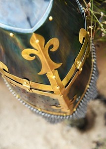 Superbe casque de Rieter von Kornburg Nuremberg d'environ 1375, casque en acier au carbone, armure d'inspiration médiévale, coiffe décorative - Product Image 2