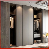 Armoire en bois sur mesure, armoire de taille personnalisée, meubles de chambre à coucher, porte en verre, armoire pliante