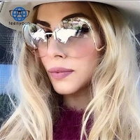 Lunettes de soleil oversize pour femme Teenyoun TY6102/66308, design tendance, sans monture, branches courbées, verres colorés, nouvelle collection, CN