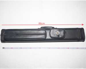 OKHEALING stock prêt 6 TROUS étui pour queue de billard 1/2 BAG PU 4PCS SHAFT + 2PCS BUTT noir avec deux petits sacs d'extension - Product Image 2