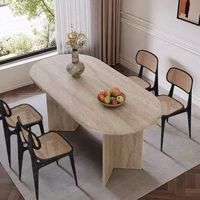 Table à manger moderne simple et luxueuse, table ovale en marbre pour villa