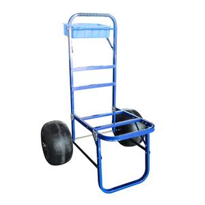 Sıcak satış alüminyum katlanır balıkçılık plaj alışveriş için iki balon tekerlek plastik platformu ile market arabası depolama araçları - Product Image 1