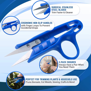 Ciseaux de taille miniatures bleus de haute qualité, coupe-fil en acier inoxydable, <span class=keywords><strong>sécateur</strong></span> pour bonsaï, <span class=keywords><strong>sécateur</strong></span> de jardin - Product Image 5