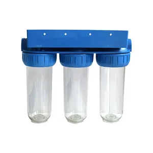 Triple Union Italie type 3 étapes 10 pouces boîtier transparent pré filtro purificador de agua