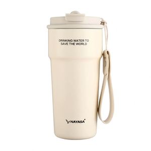 Vaso Térmico de Acero Inoxidable de 480 ml con Revestimiento Cerámico, Taza para Café, Leche, Bebidas, Botella con Pajita y Cuerda - Product Image 1