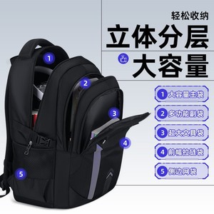Pixbear Student <b>Backpack</b> 15 Inches Lightweight Spine Protecting Large Capacity Multi Compartment Waterproof For School Education - Product Image 5