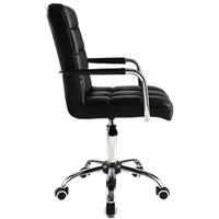Chaise de bar pivotante réglable en hauteur FlameGlow J23, moderne, en cuir PU, rembourrée, avec accoudoirs et roulettes, pour bureau d'ordinateur