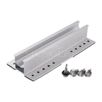 Rail miniature en aluminium de 380 mm, support de montage solaire pour toit, rail miniature en aluminium pour système solaire de toit