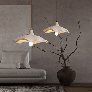 Wabi Sabi Style Pendant Lamp Cream Color Round Led <b>Light</b> Source E26 Single Head Home Decor Lighting - Product Image 1
