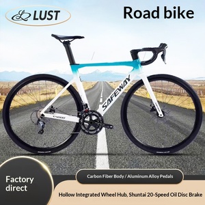 Saiwei Carbon Fiber Road <b>Bike</b> Adult Handlebar 20 Speed Dual Disc 700c Student Teenager Hollow Lightweight Carbon Fiber <b>Frame</b> - Product Image 4