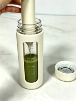 Bouteille shaker en verre de haute qualité de 380 ml avec boule mélangeuse, mixeur pour thé matcha, gobelet en verre facile à transporter pour une utilisation en déplacement