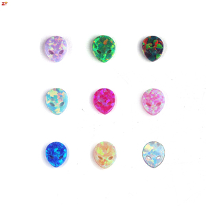 Gioielli opale in resina senza piombo perline 4.3x5.1mm misura 1 pezzo Per colore-piccole gemme Per <span class=keywords><strong>il</strong></span> viso alieno Per uomo e donna - Product Image 3
