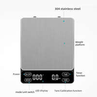 Balance de cuisine électronique intelligente 3 kg avec logo personnalisé et minuteur pour café
