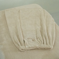Ensembles de serviettes de SPA kaki pour salon de beauté, ensembles de draps de Table de Massage absorbant l'eau, ensembles de draps de lit en velours avec logo personnalisé 6 pièces