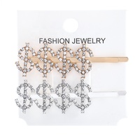 MIO strass lettre femmes fille épingles à cheveux mode femmes accessoire de cheveux or argent cristal mot pinces à cheveux