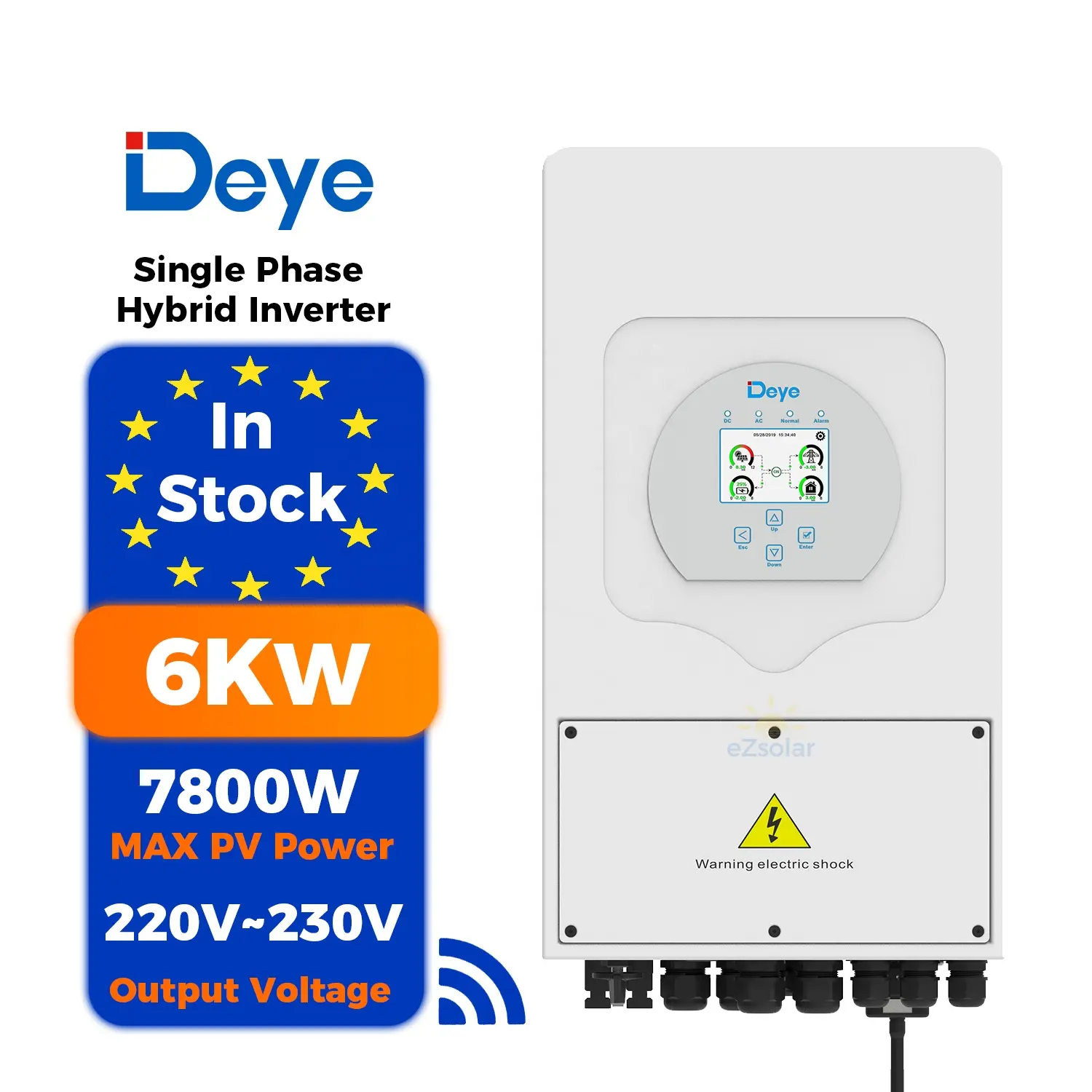 EU Warehouse Deye SUN-6K-SG03LP1-EU Single Phase Hybrid Inverter 6Kw 8kw 10Kw Solar Inverter hybrid wechselrichter