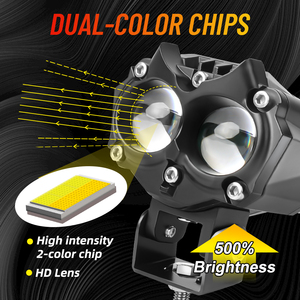 Phụ Kiện Xe Hơi Ebike Xe Máy Hệ Thống Chiếu Sáng Xe Máy Đèn Sương Mù Led 3 Inch, Đèn Sương Mù Xe Máy Led Hai Màu 60W Chùm Tia - Product Image 2