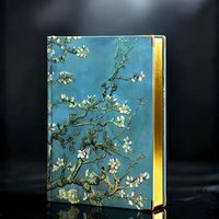 Livre de croquis Van Gogh en cuir rigide B5 Aquarelle Marque Stylo Édition cadeau avec coin doré
