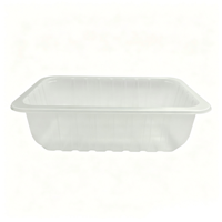Boîtes en plastique PET de qualité alimentaire blanches, usage industriel, jetables, pour viande, nouilles, gâteaux, bonbons, emballage personnalisé, forme rectangulaire