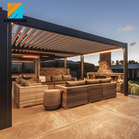 Pergola bioclimatique en aluminium avec toit à lames rétractables imperméables, gazebo de patio pour jardin extérieur