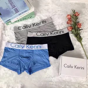 Cuecas boxers de algodão para homens, roupa íntima respirável com logotipo personalizado dos fabricantes