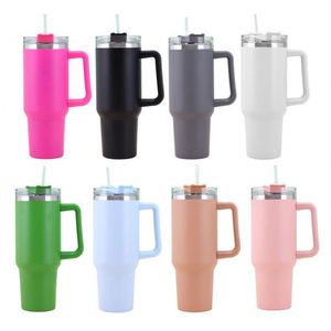 Wholesale 40oz Sports Water <b>Bottle</b> Stainless Steel Vacuum Cup Tumblers with Handle and <b>Straws</b> Insulated Tumbler - Product Image 1