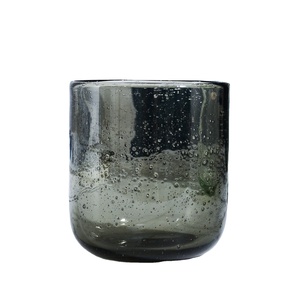 Wholesale Custom glassware Mexico Bubble Vintage Blue Colored Water Glasses Tumbler Soft Drinki... product image