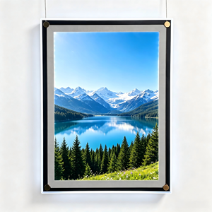 Cadre d'affichage lumineux LED en cristal de haute qualité, cadre magnétique en acrylique pour affiches, panneau publicitaire lumineux - Product Image 1