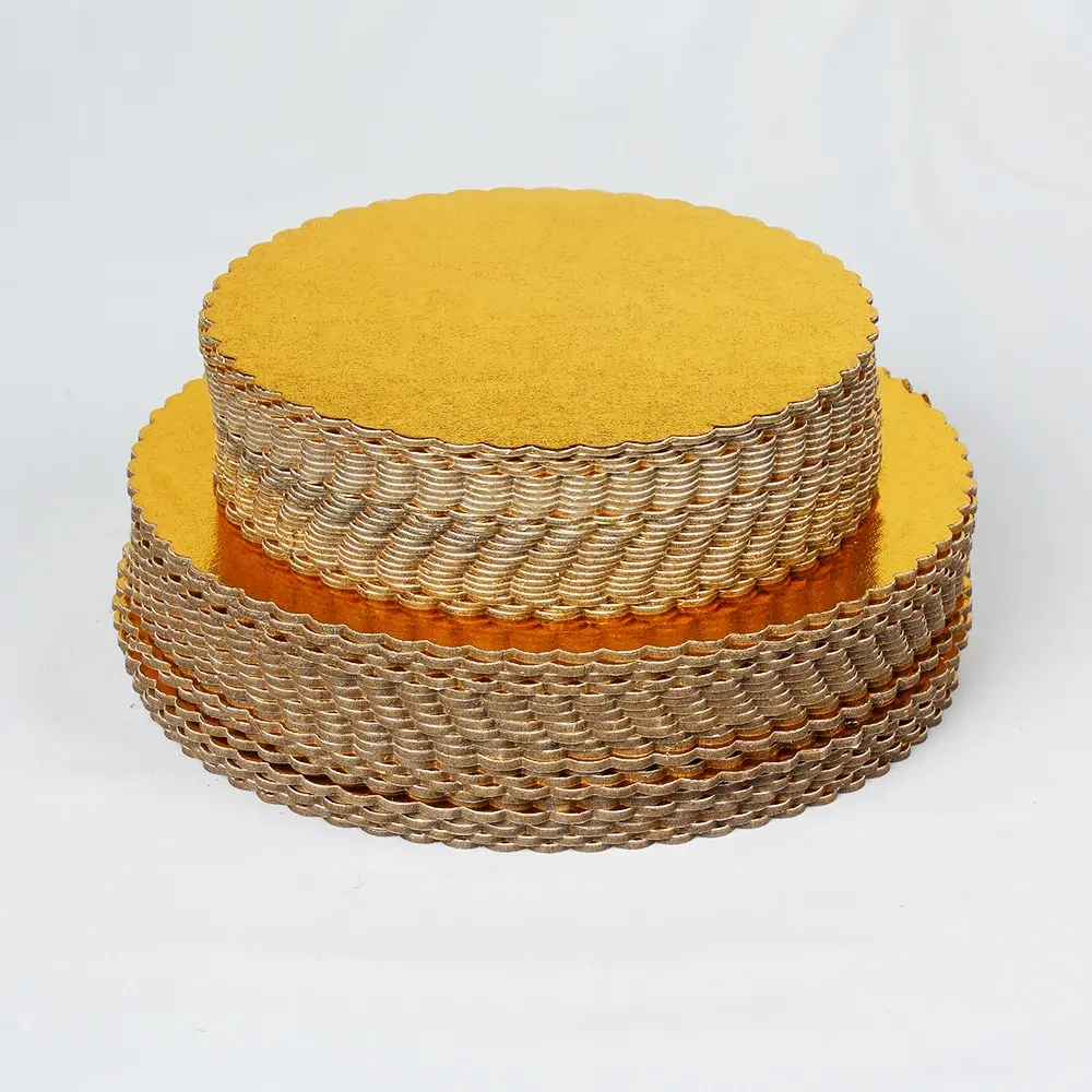 Commercio all'ingrosso 3mm 12 pollici macchina tagliata torta bordo argento oro rotondo torta Base Cake Boards