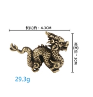 Statue en laiton Mini Loong Ornements Dragon Sculpture Artisanat Usine En Gros.