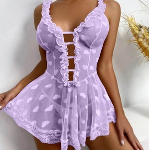 Abito Trasparente in Pizzo e Rete Senza Maniche per Donna 2023, Lingerie Sexy Estiva per Serate Tra Amiche, Vendita all'Ingrosso - Product Image 1