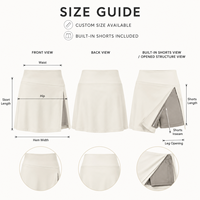 Jupe-short de tennis personnalisée pour femmes, taille haute, avec fente avant et short intégré, pour le sport et l'entraînement sur le court de tennis