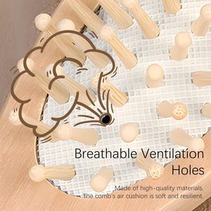 Custom Logo Baby Hair <b>Brush</b>/Comb Set for Newborn with Soft Goat Bristle Bamboo Wood Baby Natural Gentle Wooden Hair <b>Brush</b> Set - Product Image 3