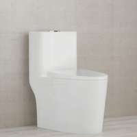 WC monobloc moderne à double chasse en céramique, à siphon allongé et abattant lent, idéal pour les salles de bain d'hôtel – Vente directe usine