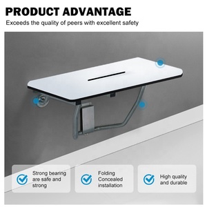 Siège de <span class=keywords><strong>douche</strong></span> en acier inoxydable robuste, support mural, salle de bain intérieure domestique, <span class=keywords><strong>fauteuil</strong></span> de <span class=keywords><strong>douche</strong></span> pliable pour personnes âgées - Product Image 3