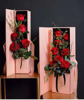 Boîte cadeau de luxe en carton rectangulaire pour la Saint-Valentin, rose à longue tige, livraison de fleurs, emballage de fleurs de mariage