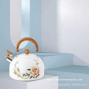 Nouvelle Bouilloire Sirte à Motif Floral Exquis, Design Minimaliste Moderne, Poignée en Bois, Métal, Luxe Léger, Chine - Product Image 4