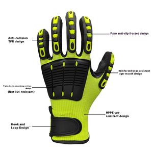 Guantes DE TRABAJO antideslizantes antiimpacto TPR Premium con cierre de muñeca con <span class=keywords><strong>velcro</strong></span> para seguridad en operaciones mecánicas - Product Image 2