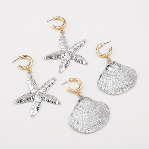 GT 2025 verano vacaciones estilo Metal Shell estrella de mar colgante pendientes moda vacaciones fiesta Accesorios Niña y Mujer - Product Image 5