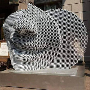 Splice Art Réalisme Visage Humain Métal Statue Visage En Acier Inoxydable Visage Sculpture - Product Image 4