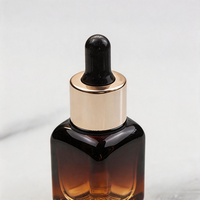 Flacon compte-gouttes en verre ambré carré personnalisé avec logo sérigraphié pour cosmétiques, huiles essentielles et sérums – 15ml, 20ml, 30ml, 40ml