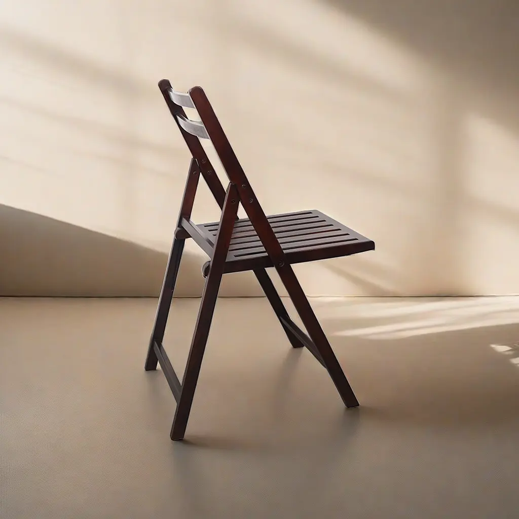 コンパクト収納スラットシートアセンブリなし木製折りたたみ椅子クルミ竹折りたたみ椅子折りたたみ木製椅子