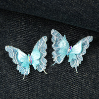 Petits accessoires en tissu scintillant avec sequins et papillons en résine - Matériaux décoratifs pour coques de téléphone DIY et accessoires pour cheveux