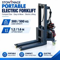 Mobiler Mini-Gabelstapler Tragbarer Elektro-Gabelstapler 300kg 500kg 1,2m 1,6m Hubhöhe für Lager- und LKW-Handling