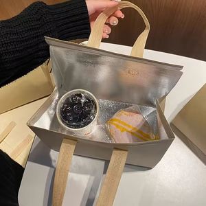 Disposable Non-Woven Insulated Bag Thermal Cooler <b>Pouch</b> for Food Delivery Takeaway Milk Tea Beverage Lunch Meal Storage - Product Image 3