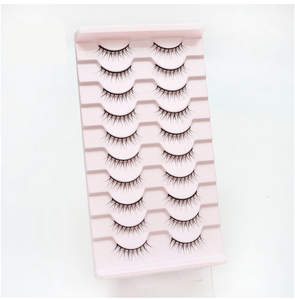 Ensemble de 10 cils synthétiques à bande complète Little Devil Bande aiguisée 15mm 12mm Doublure transparente douce pour faux yeux pour la pêche au volume - Product Image 3