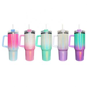 Gobelet de voyage scintillant de 40 oz avec poignée, personnalisable avec logo, pour sublimation, idéal pour le sport - Product Image 3