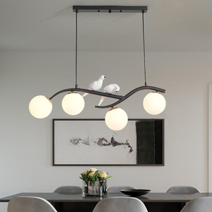 Luminaires suspendus modernes en fer et verre LED en forme d'oiseau, design créatif, à intensité variable, pour restaurants et maisons de luxe - Product Image 4